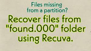 Recover Files From "Found.000" Using Recuva - Youtube
