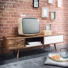 Tv Lowboard Im Vintage Stil Aus Sheeshamholz Andersen Tv Vintage Meuble Tv Maison Du Monde