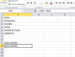 > formatiere die zelle mit zeilenumbruch und gebe dann die formel ein: Excel Verketten Funktion