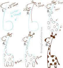 Big Guide To Drawing Cartoon Giraffes With Basic Shapes For Kids - How To  Draw Step By Step Drawing Tutorials