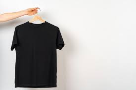 Black Plain T Shirt Hanging On A Hanger Copy Space In 2020 Plain White T Shirt Plain Black T Shirt Clothing Mockup