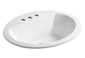 The oval shape, with its traditional styling, is ideal for small bathrooms where space is limited; Kohler Bryant Oval Drop In Bathroom Sink With 4 Inch Centerset Faucet Holes K 2699 4 0 Robinson