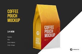 Coffee Pouch Mockup 3 4 View Mockup Packaging Mockup Pouch