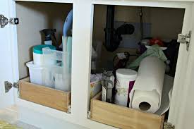 organizing under the bathroom sink