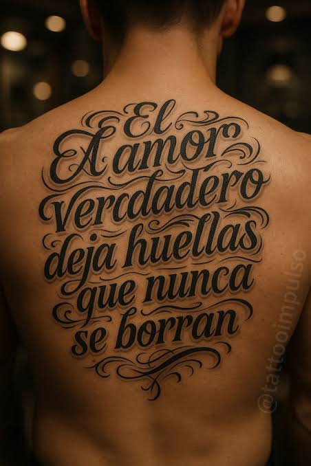 Hacerse un tatuaje con la frase "el amor verdadero deja huellas que nunca se borran" es un acto de memoria y celebración de las emociones que transforman la vida. Cada palabra refleja