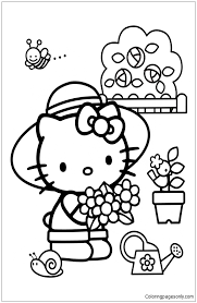 You might also be interested in coloring pages from hello kitty category. Hello Kitty Picking Flowers Coloring Pages Cartoons Coloring Pages Coloring Pages For Kids And Adults