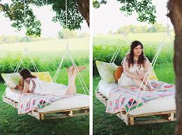 Imagine yourself sitting on a swing under the cool. Diy Pallet Swing Bed The Merrythought