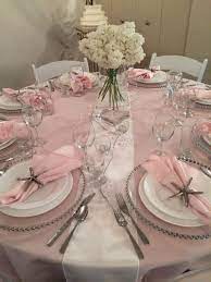 Blush Pink White Silver Wedding Table At Big Top Tent Rentals Silver Wedding Decorations Pink Silver Weddings Pink And White Wedding Themes