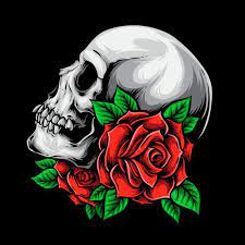 Skull With Roses Premium Vector Freepik Vector Flower Flowers Character Cartoon Skulls Drawing Dark Art Illustrations Skull Illustration