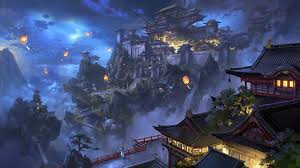 Support us by sharing the content, upvoting wallpapers on the page or sending your own background pictures. Anime Sky Lantern Mountain Japanese Castle Night Scenery 4k Wallpaper 106