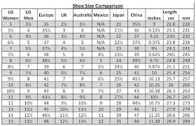 Printable Shoe Size Chart Womens Printall