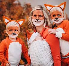 No Sew Diy Fox Family Baby Costume Primary Com Fox Costume Diy Kids Fox Costume Fox Halloween Costume