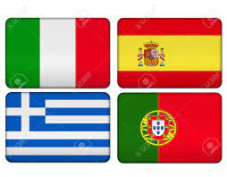 During the european debt crisis, the variant piigs, or gipsi, was also increasingly used to refer to the economies of portugal, ireland, italy, greece, and spain, eu member states that were unable to. Italy Spain Portugal Greece Icon Flag Button Stock Photo Picture And Royalty Free Image Image 27572424