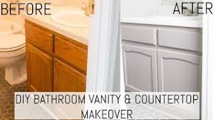 In addition to the bathroom vanities, miracle method can also refinish your bathroom sink. Diy Bathroom Vanity And Countertop Makeover Youtube