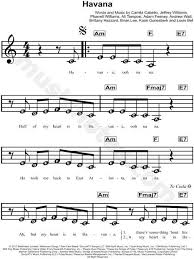 Havana Sheet Music By Camila Cabello Feat Young Bat Sheet Blatt Cabello Camila Havanna Young Note Schlager Entertainment Clarinet Music Piano Sheet Music Beginners Violin Sheet Music