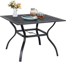 While some might find it an enjoyable shopping experience, having way too many options can just cause unnecessary delay in the entire home decorating process. Amazon Com Mfstudio 37 X 37 Square Outdoor Dining Table Patio Bistro Table Powder Coated Steel Frame Top Umbrella Stand Deck Outdoor Furniture Garden Table Black Kitchen Dining