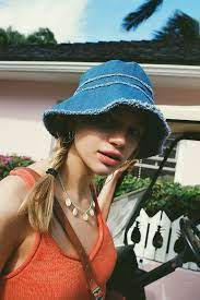 Frayed Canvas Bucket Hat Urban Outfitters Outfits With Hats Hat Fashion Denim Bucket Hat