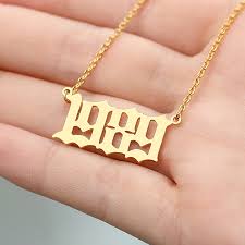 Comprar Colares E Pingentes Year Number Necklaces For Women Custom Year 1994 1995 1996 1997 1998 1999 2000 2019 Birthday Gift From 1980 To 2019