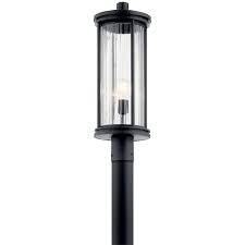 Check spelling or type a new query. Kichler Lighting Barras 1 Light Outdoor Post Light Ribbed Glass Black Overstock 30757631
