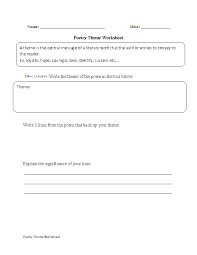 Poetry Theme Worksheet Poetry Worksheets Poetry Comprehension Worksheets Text Evidence