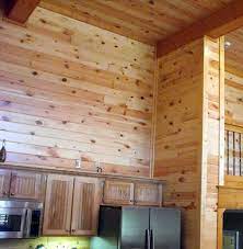 Here the only knotty pine is on the face of the vanity, otherwise its all about the greys. Knotty Pine Paneling With Uv Finish Buffalo Lumber