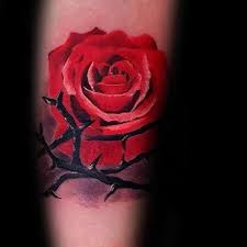 The rose tattoo is a badass symbol of strength, courage, and nobility. 50 Thorn Tattoos For Men Sharp Design Ideas
