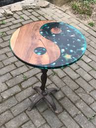 Round Epoxy Table Etsy Wood Resin Table Resin Furniture Resin Table