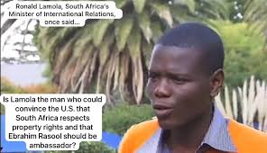 Ebrahim Rasool kicked out of the US: Ronald Lamola, South Africa’s Minister  of International Relations, has been outspoken in his support for  expropriation without compensation. This is also the ...