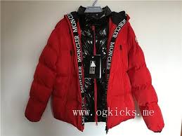 Moncler Red Black Down Jacket Double Collar Black Down Down Jacket Black And Red