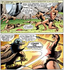 The cover to conan the barbarian #1 (october 1970), by barry smith and john verpoorten. Slings Arrows