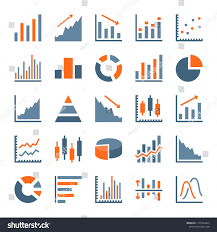 Graph And Chart Related Flat Icons Statistics Growth And
