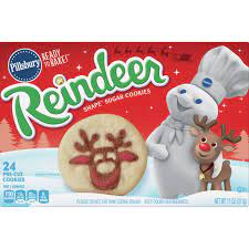 The cookies, which celebrate the 15th anniversary of elf , can be found at target, walmart, kroger, meijer, albertsons/safeway, and ahold/delhaize. Pillsbury Ready To Bake Reindeer Shape Sugar Cookies 11 Oz Instacart