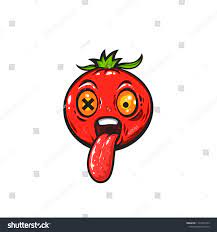 Cartoon Crazy Tomato Character Vector Illustration: стоковая векторная  графика (без лицензионных платежей), 1142297333 | Shutterstock