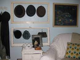 Chicken Wire Plus Old Window Frame Hat Rack Old Window Frame Window Frame Frame