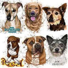 Download 10 watercolor dog portraits 12 (1497801) today! Watercolor Dog Portrait In Natural Coloring From Photos