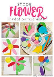 Shape Flower Invitation To Create Stay At Home Educator Spring Kindergarten Preschool Crafts Spring Preschool