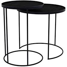 Notre Monde Round Tray Table Set Of 2 410 Liked On Polyvore Featuring Home Furniture Round Metal Table Dining Room Table Centerpieces Coffee Table Tray