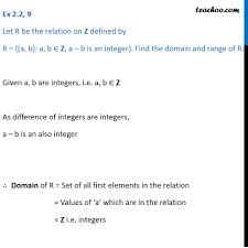 Ex 2 2 9 Let R A B A B Is An Integer Find Range Domain