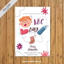 Not a baby shower organizer. Free Vector Watercolor Nice Baby Shower Card