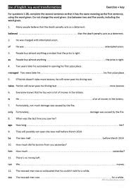 Key Word Transformations Key 2 Word Transformation Words Learn To English