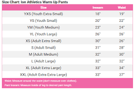 Ion Warm Up Pants Size Chart Crystallized Couture