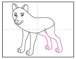 First draw a smooth general body shape, then add the zig zag edge along. How To Draw A Wolf Art Projects For Kids