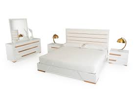 Our bedroom sets are ideal for any type of look; Nova Domus Juliet Italian Modern White Rosegold Bedroom Set