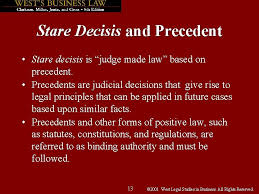 Stare decisis is usually the wise policy, because in most matters it is more important that the applicable rule of law be settled than that it be settled right. Chapter 1 Legal Reasoning And The Legal Environment