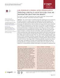 There's something about a serial killer that deeply fascinates and terrorizes all of us whatever your preference in watching serial killers, there are plenty of amazing series to watch on television. Pdf Detecting A Decline In Serial Homicide Have We Banished The Devil From The Details