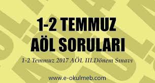 Bazı derslerin cevap anahtarı henüz eklenmemiştir. 1 2 Temmuz Aol Sinav Soru Ve Cevaplari E Okul Veli Ogrenci Giris