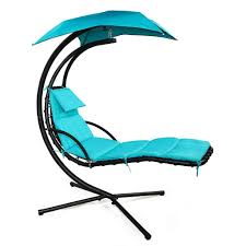 The weatherproof design, as well as the canopy, make it possible to set it anywhere from your condo rooftop to your suburban home pool deck. Ezone Outdoor Hanging Hammock Chair Lounge Swing Curved Chaise Lounge Chair Swing For Backyard Patio And More Blue Amazon In Garden Outdoors