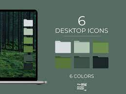 Aesthetic Boho Green Desktop Folder Icons Pack Macos And Etsy In 2022 Desktop Icons Folder Icon Icon Pack