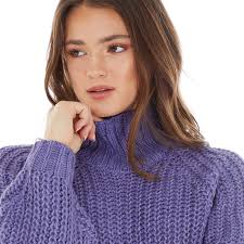 Buy JJXX Womens Kelvy Chunky High Neck Knitted Jumper Twilight Purple