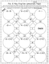 Positive Negative Fraction Operations Maze By Math With Meaning Teachers Pay Teachers In 2020 Maze Worksheet Integer Operations Integers